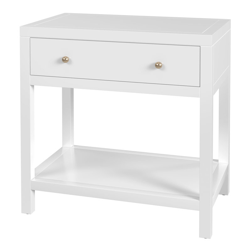 Celine 30" 1-Drawer Nightstand, Smooth White