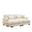 Cloud Couch Sleeper Sofa For Living Room, Chenille 2 Seater Sofa With 2 Lumbar Pillows And 2 Throw Pillows , Upholstered Wide Arm Sofa With 2 Ottomans,Chenille-1536422284