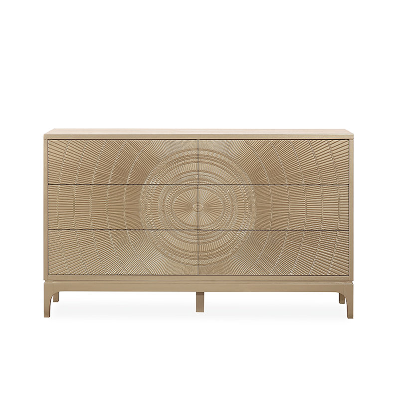 Buffet d'appoint 6 tiroirs, Or champagne
