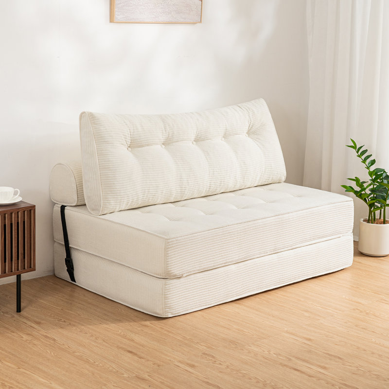 Canapé-lit Boneless, canapé-lit 3 en 1, 2, H 33,2 po x l 51,18 po x P 31,5 po, Blanc