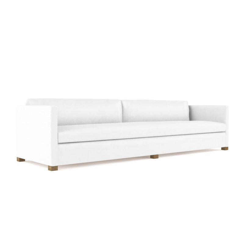 Canapé Madison, H33 po x l 120 po x P 38 po, Brun foncé, Cuir rétro blanc
