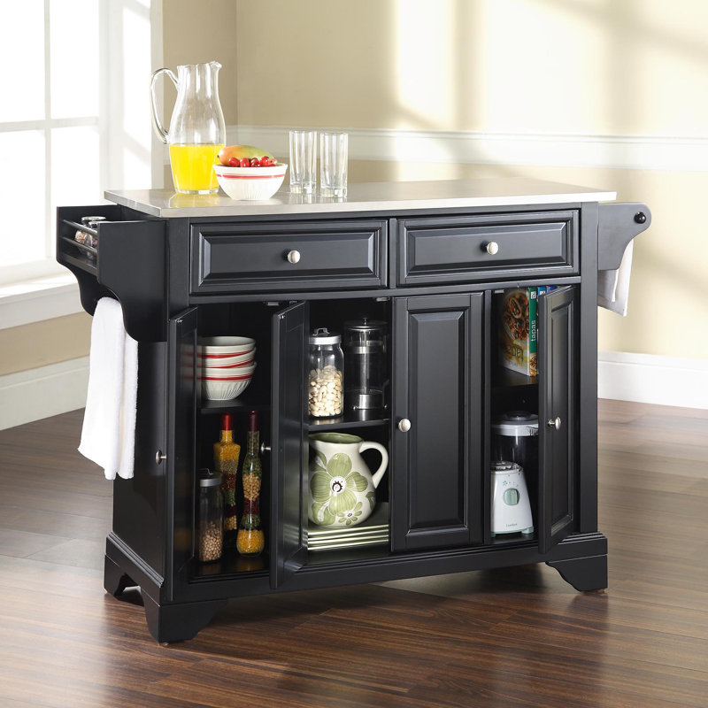 Haslingden Kitchen Island, Black
