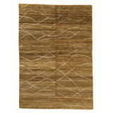 Hand Knotted Area Rug in Brown