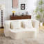 Plancher blanc moderne avec 4 coussins, matelas pliant en mousse haute densité, pour les invités et les espaces de vie, aucun assemblage requis-792945670
