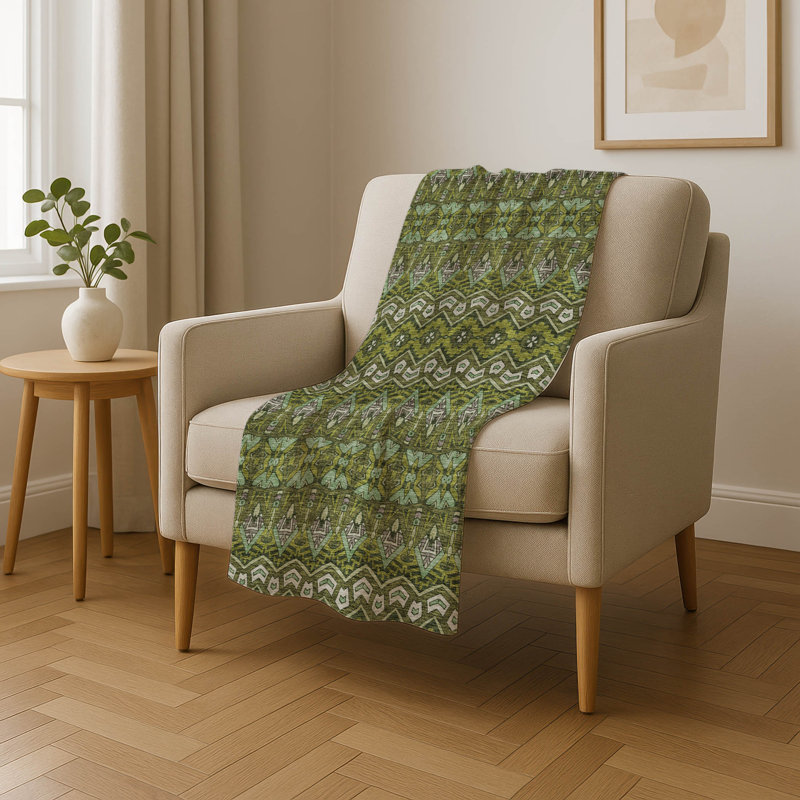 Jeté marocain Addison Sherpa ASB909, Olive