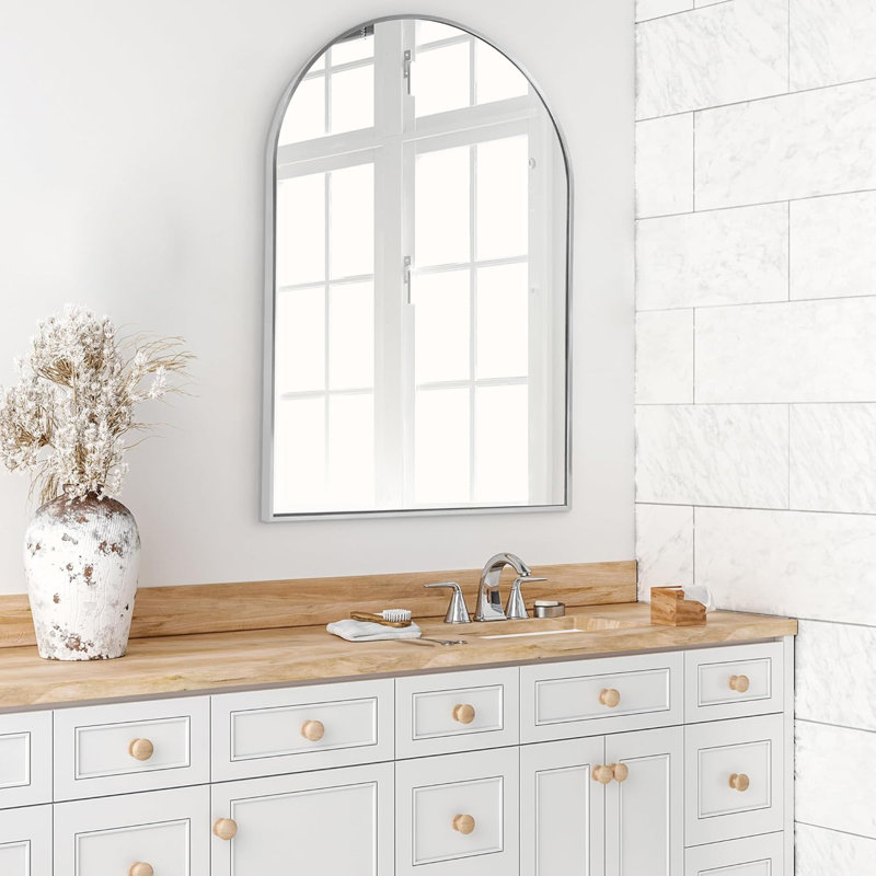 Miroir mural Vibretha, 24 po x 36 po, Argent