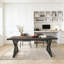Farmhouse Dining Table, 71 Inch Wood Top, Metal Base-123406501-123406500