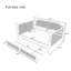 Lit de jour en rotin de style traditionnel avec lit gigogne double, conception peu encombrante pour les chambres d'amis