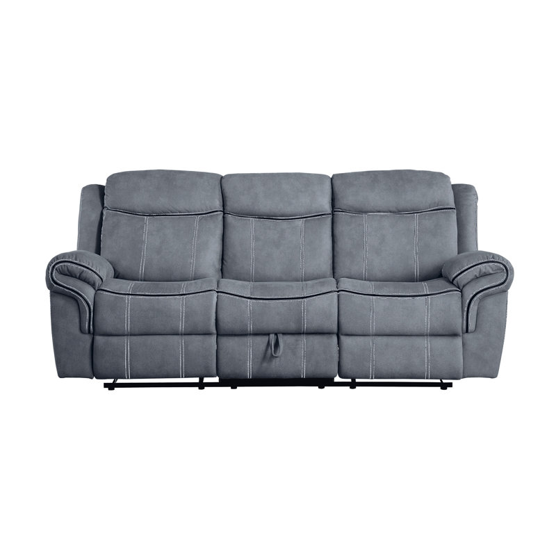 Canapé inclinable en velours gris Zubaida, Gris