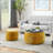 Round Storage Ottoman, 2 in 1 Function, Work as End table and Ottoman,with small seat,(25"x25"x14.7")-1325503824