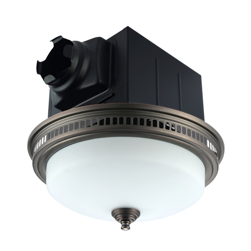 Ventilateur de salle de bain ultra silencieux 110 CFM avec éclairage, Bronze huilé