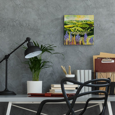  «Wildflower Ridge» par Allan Friedlander, art mural en verre acrylique, 12 po x 12 po