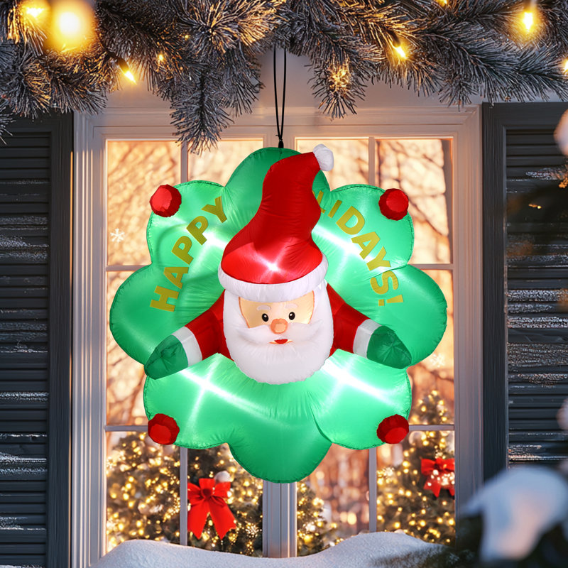 4 pi Décoration de fenêtre gonflable père Noël