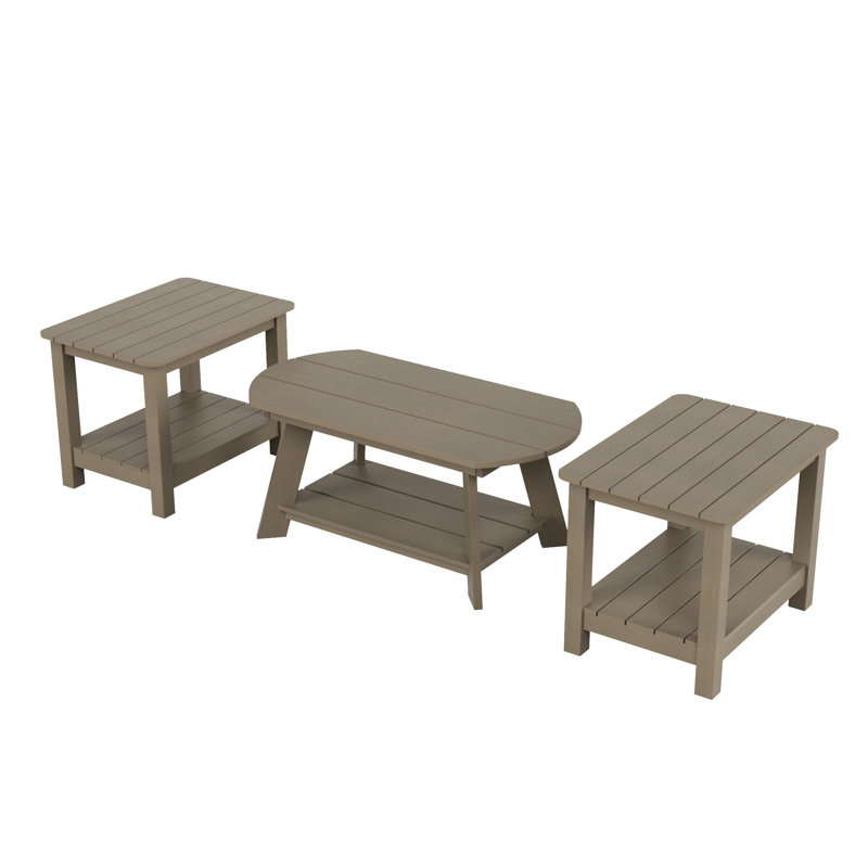Arrlo Outdoor Side Table , in. W in. D, Taupe