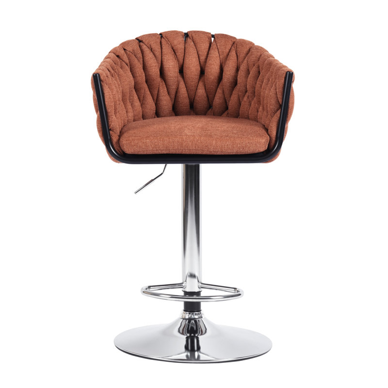 Gana Swivel Upholstered Adjustable Height Counter Stool with Metal Frame