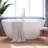 FerdY Bali 55" Freestanding Bathtub, Gracefully Shaped Soaking tub, Glossy White, cUPC Certified, Chrome Drain & Classic Slooted Overflow Assembly Included-105252180-122743619