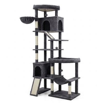 Tour pour chat 79,5 po en peluche avec condo, perchoir et hamac