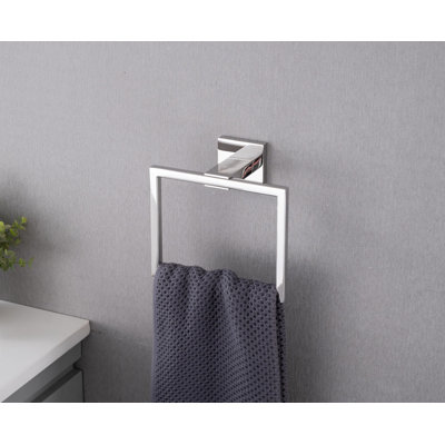 Ensemble d'accessoires de quincaillerie de salle de bain 5 pièces - Porte-serviettes en acier inoxydable SUS304, support en TP, anneau à serviettes et 4 crochets, antirouille pour l'organisation de la salle de bain