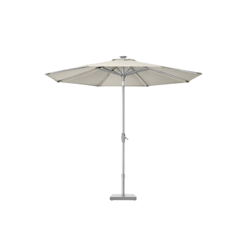 Parasol de marché 9 pi, Acrylique blanc, Argent