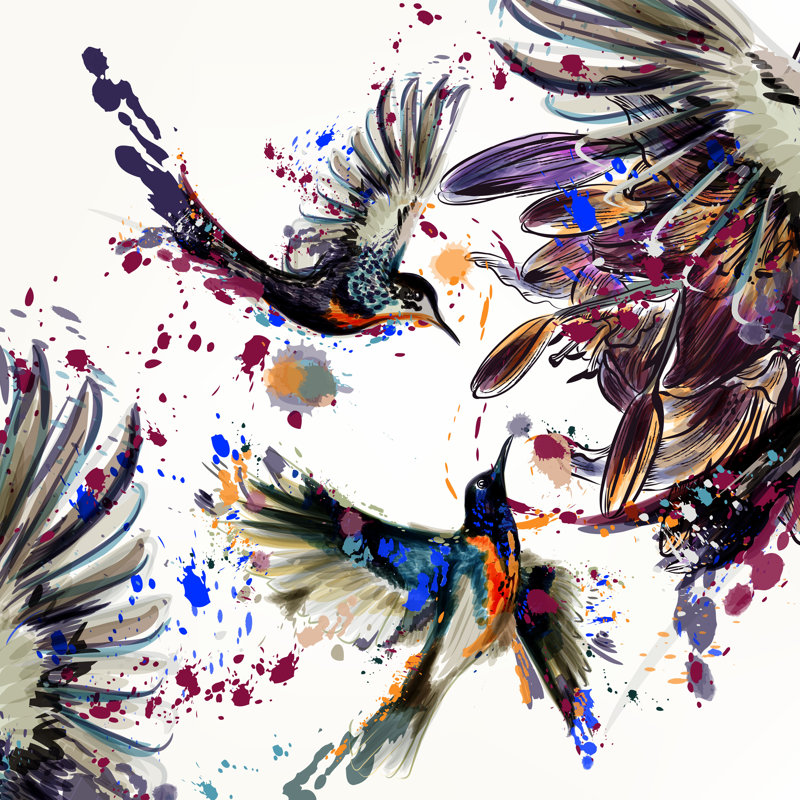 «Lochlainn Birds On Canvas» par Mashakotcur, impression, H 20 po x l 20 po