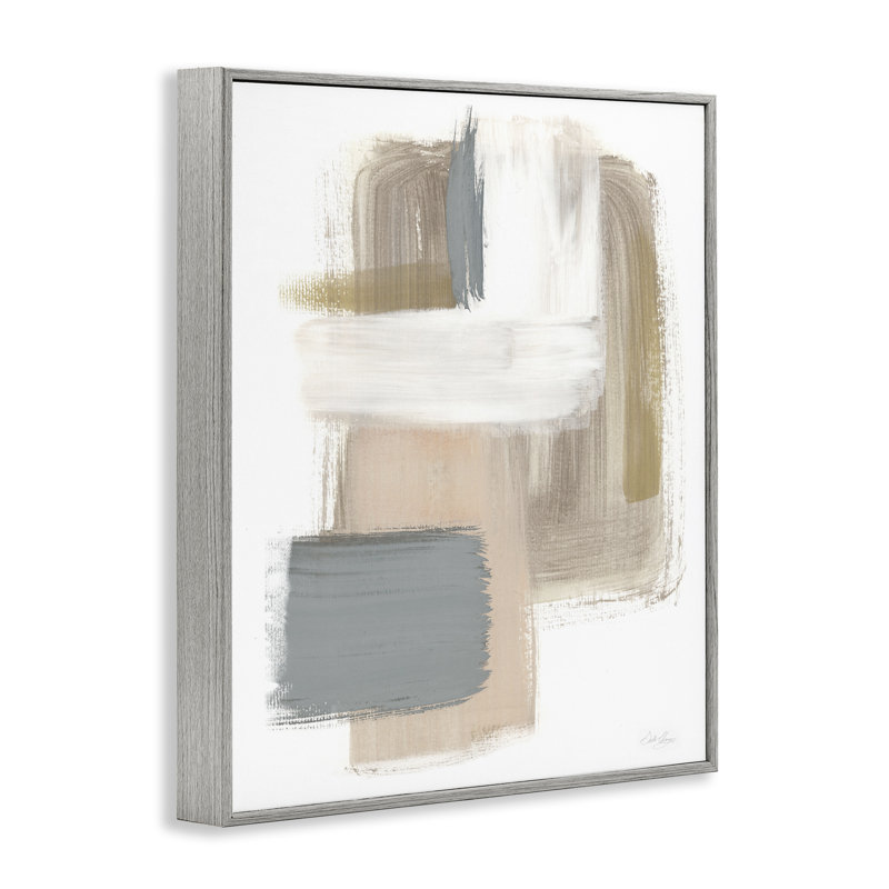 «Neutral Paint Strokes», art de la giclée encadrée par Stella Chang, Estampe numérique Farmhouse, H 30 po x l 24 po