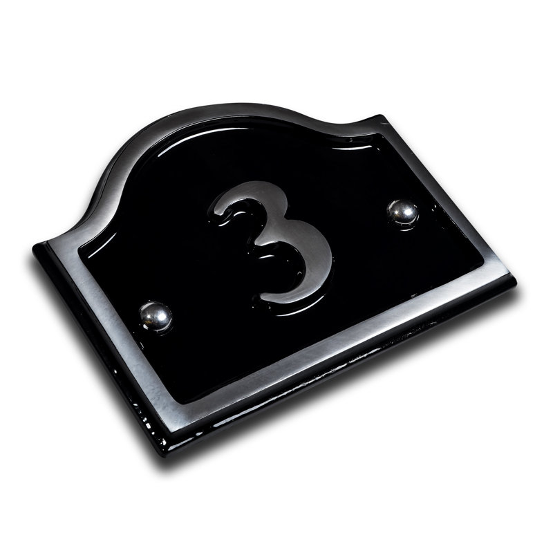Jaclynn 11.5cm H Reflective Metal House Number, 3