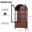Freestanding Arch Display Cabinet with RGB Lights and Motion Sensor, Large Capacity Tempered Glass Doors Office Storage Cabinets-1245694915