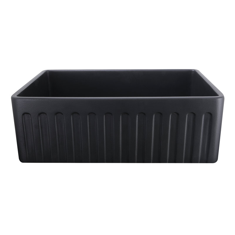 Vineyard 29.75'' L Single Basin Kitchen Sink, Matte Black