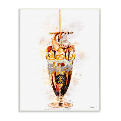 Dessert Fashion Ice Cream Sundae Glitter Orange Red Brown par Ziwei Li - impression d'art graphique