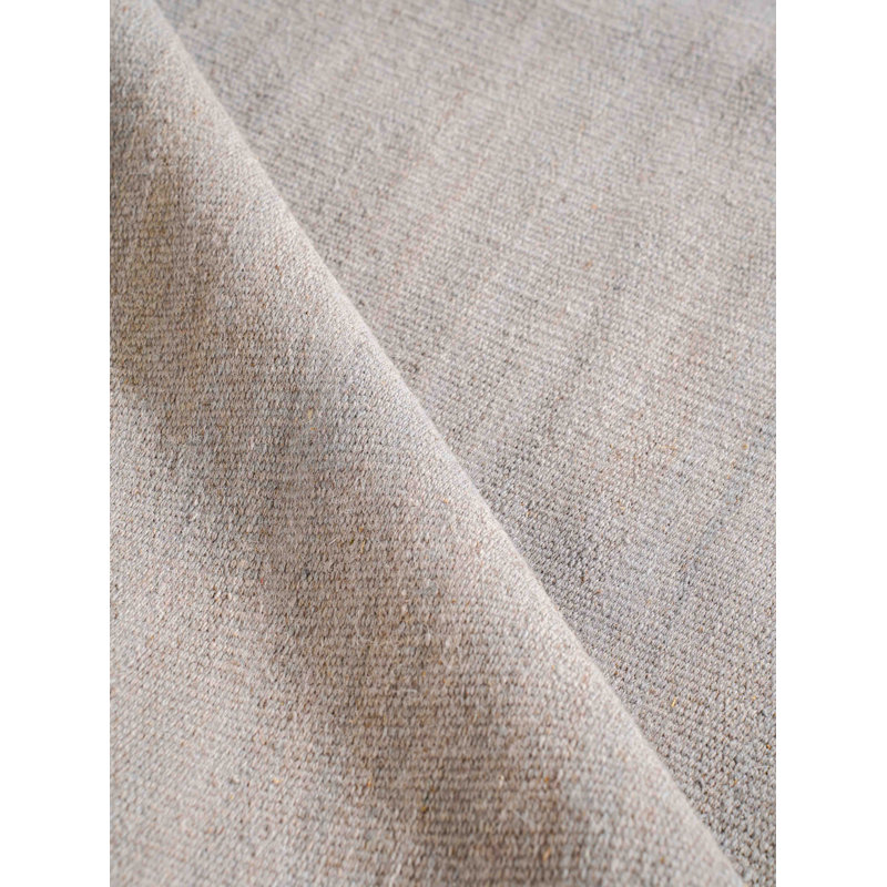 Tapis en laine tissés à la main et à plat Alithea - 8 pi x 10 pi, rectangulaires, couleur argent, motif uni uni, tapis faits à la main et à poils courts pour salon, chambre à coucher
