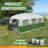  Wakeman (L) 183” x (W) 132” x (H) 85” Outdoor Tent - 12 Person Camping Tent with Rainfly, Green and Gray-121850120