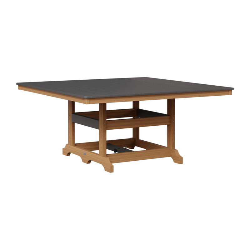 Table de salle à manger Berlin Classic, Gris fumée, Teck naturel
