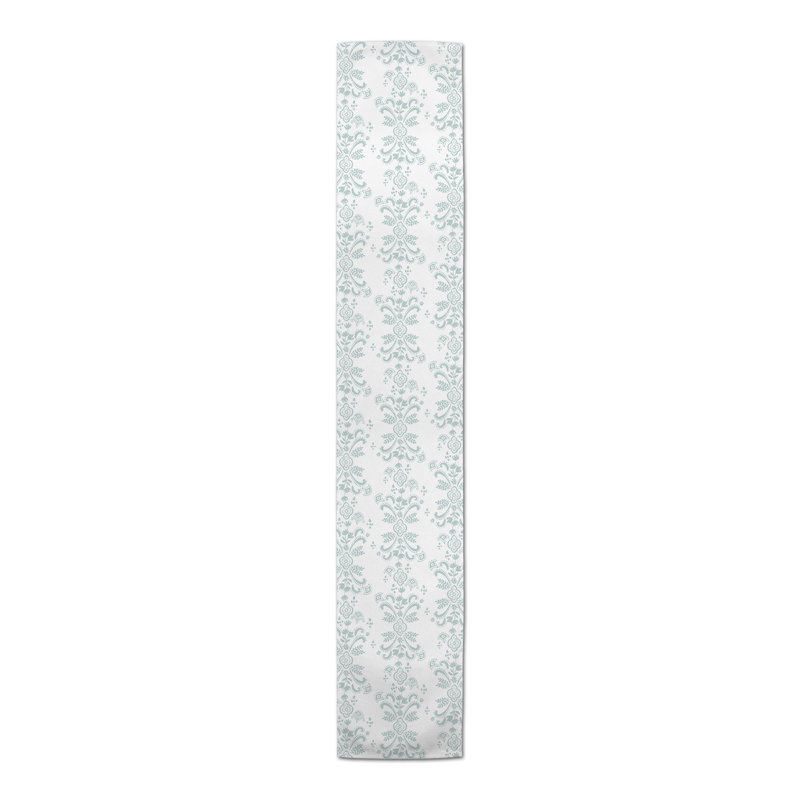 Evin Floral Cotton Blend Table Runner, 72" L x 16" W, Blue