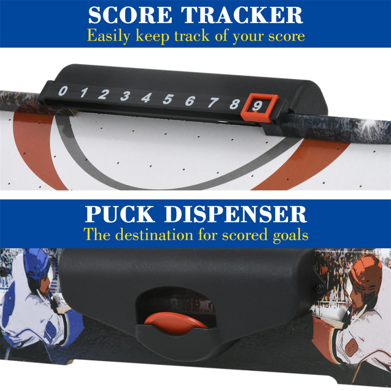 RayChee 40" Portable Tabletop Air Hockey Game with Red Pushers and Pucks