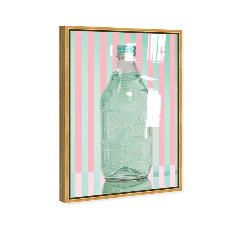 Oliver Gal Californian Summer Sip Fashion and Glam - Hand-Applied Glass Coat Framed Canvas Art, 24" H x 16" W, Silver
