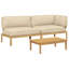  Ensemble de canapé avec coussin 3 pièces en bois d'acacia massif beige-1436124232