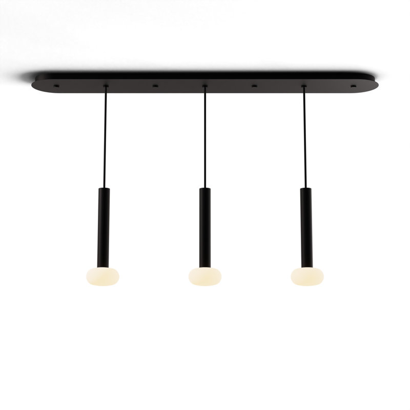 3 - Light LED Pendant, Matte Black