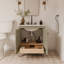 Meuble-lavabo simple festonné 30 pouces - Satin olive - Avec plateau - Boutons noirs-1938036689-1938036694