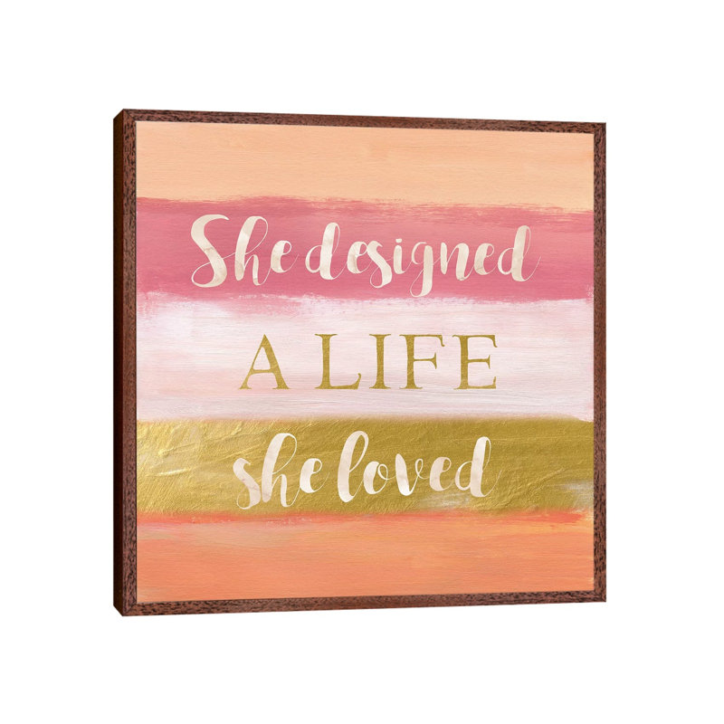 She Designed by Nan - Print on Canvas, Classic Brown Wood Framed, 66.04 cm H x 66.04 cm W