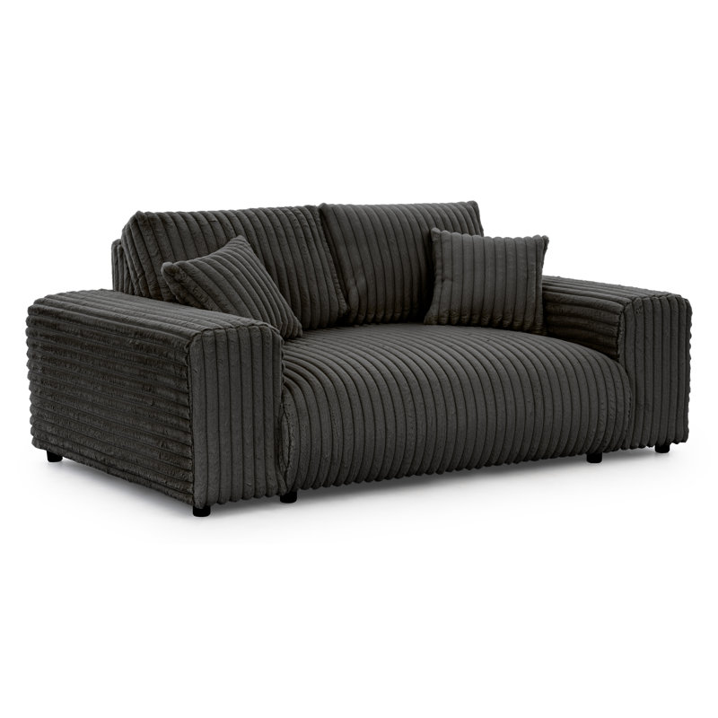 Mollis 3 Seater Corduroy Sofa, Dark Grey