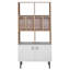 Bibliothèque de rangement Jasaad Niche avec portes H 65 po x l 31 po - Chêne clair / blanc