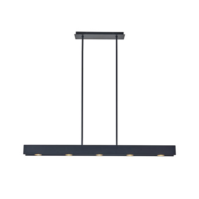 Luminaire suspendu noir à 5 lumières