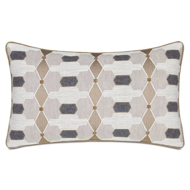 Levi Embroidered Decorative Pillow, Rectangle 15"H x 26"W