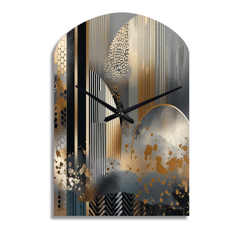 Horloge murale en métal à formes abstraites en marbre IV Shapes And Lines, Grand