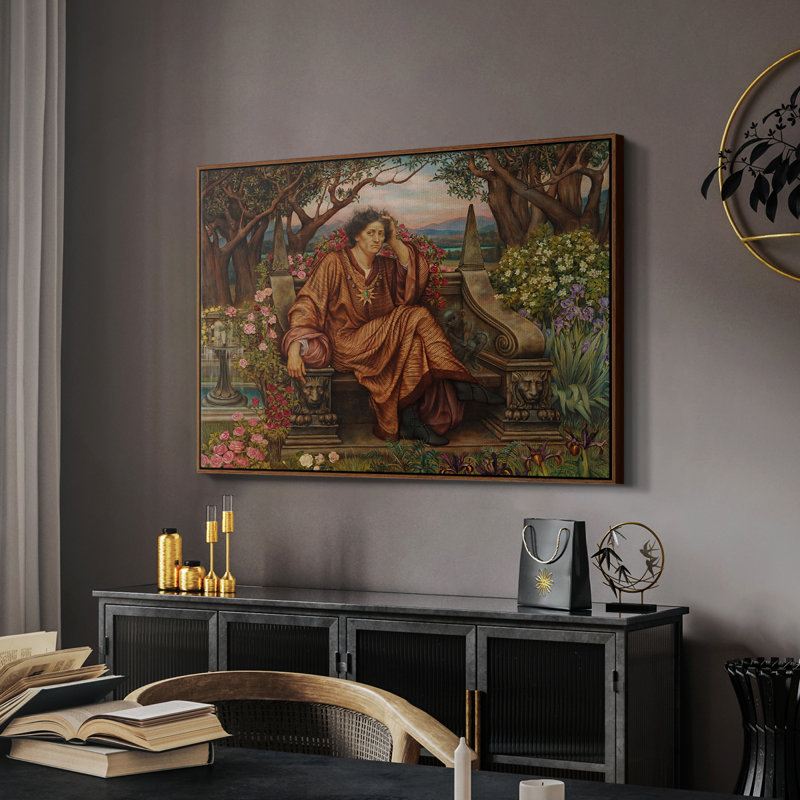 Une âme en enfer, v. 1901-1902 - Evelyn De Morgan - Toile tendue avec châssis encadrée, 26 x 40, Noyer