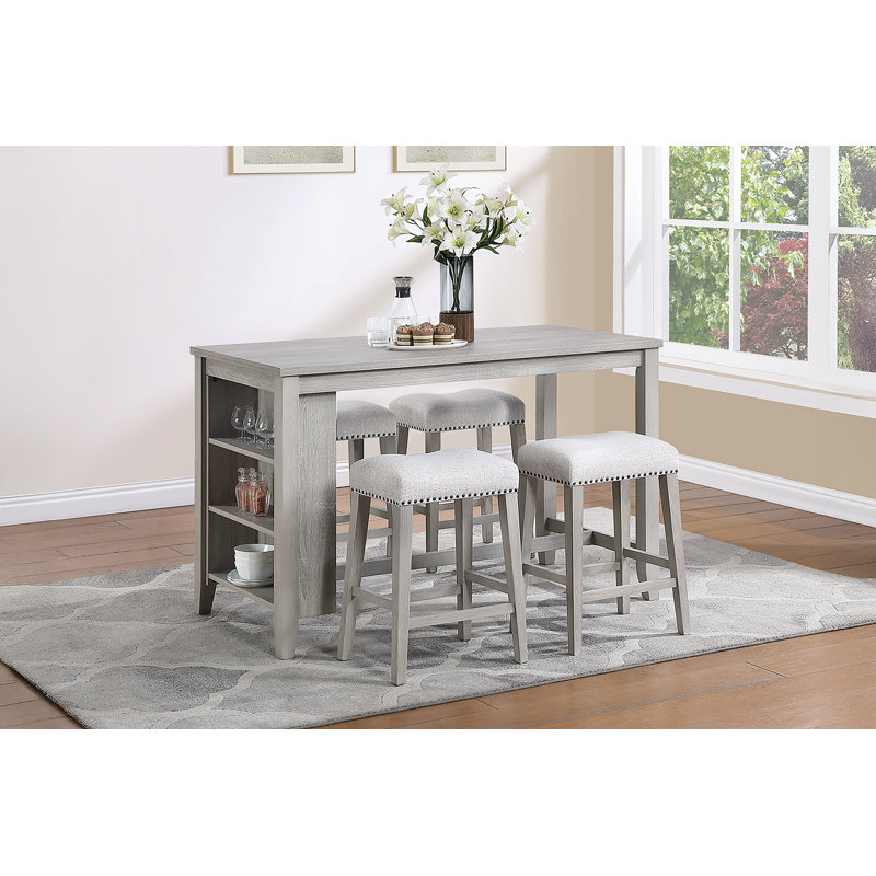 Ensemble de comptoir 5 pièces, Gris clair, Light Gray
