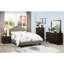 Très grand lit moderne, revêtement en polyfibre gris, cadre de lit en bois, tête de lit tapissier transitionnelle orientable, gris