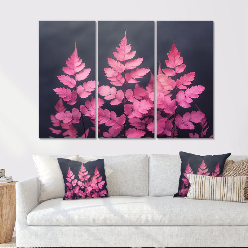 Figurines murales monochromes roses, Ethereal Dream, Métal métal, H 40 po x l 60 po x P 1 po