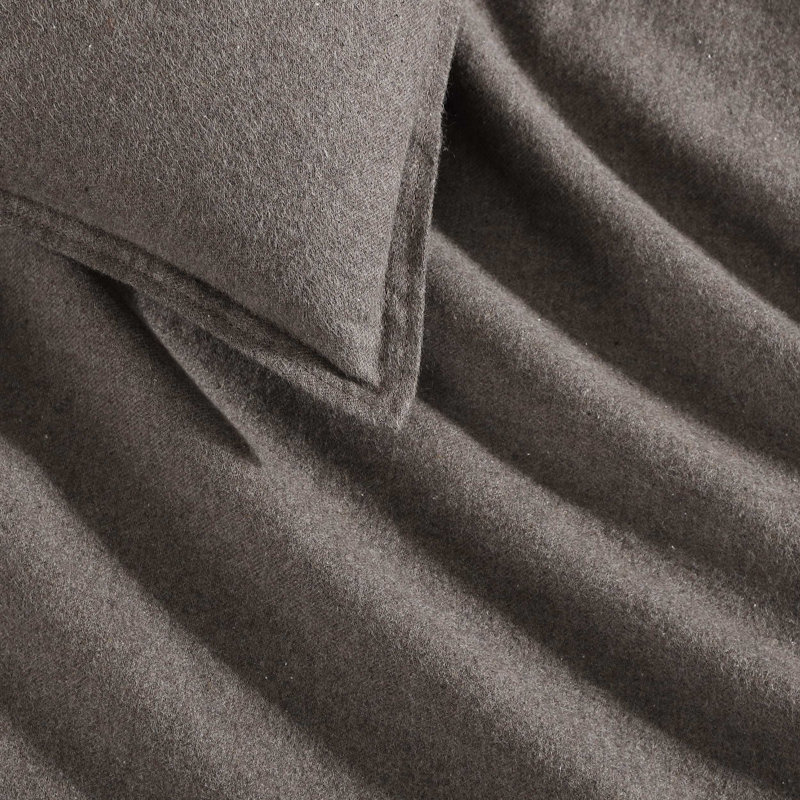 Melange 100% Cotton Standard Duvet Cover Set, King Duvet Cover + 2 King Pillowcases, Chocolate Brown