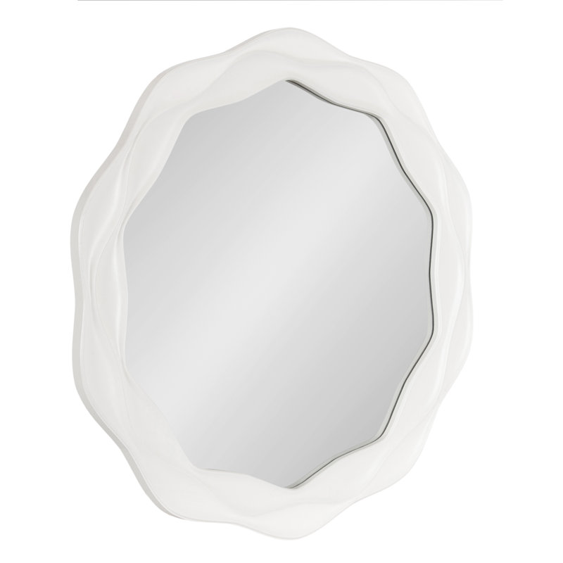 Wooden Wavy Circular Wall Mirror